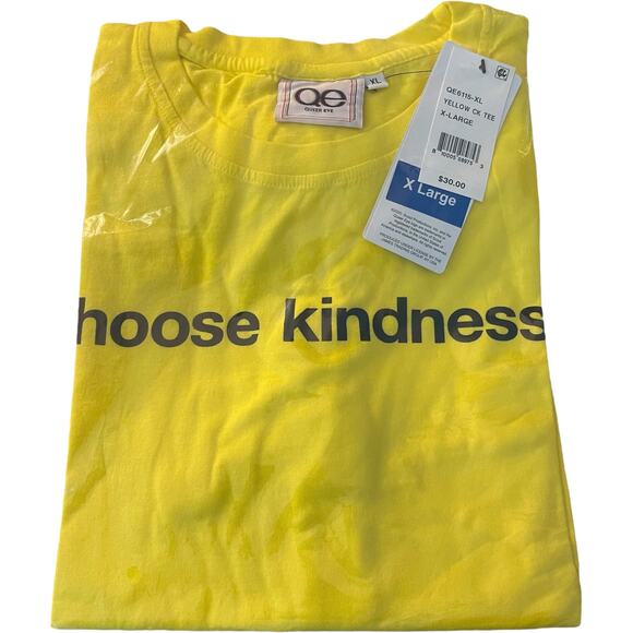 Queer Eye For The Straight Guy Graphic T-Shirt XL Yellow Choose Kindness NWT - Picture 3 of 4